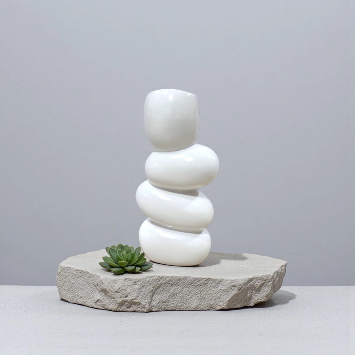 Handcrafted Stacked Stone Ceramic Vase
