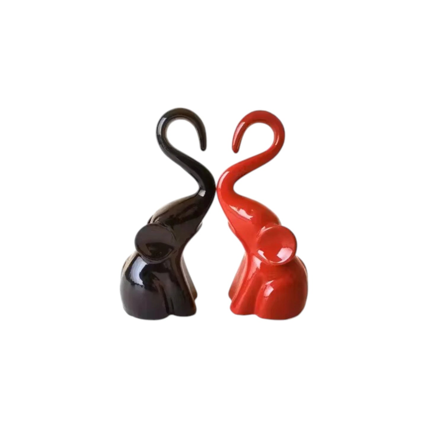 Handcrafted Ceramic Elephant Pair Figurines - Chinimitti