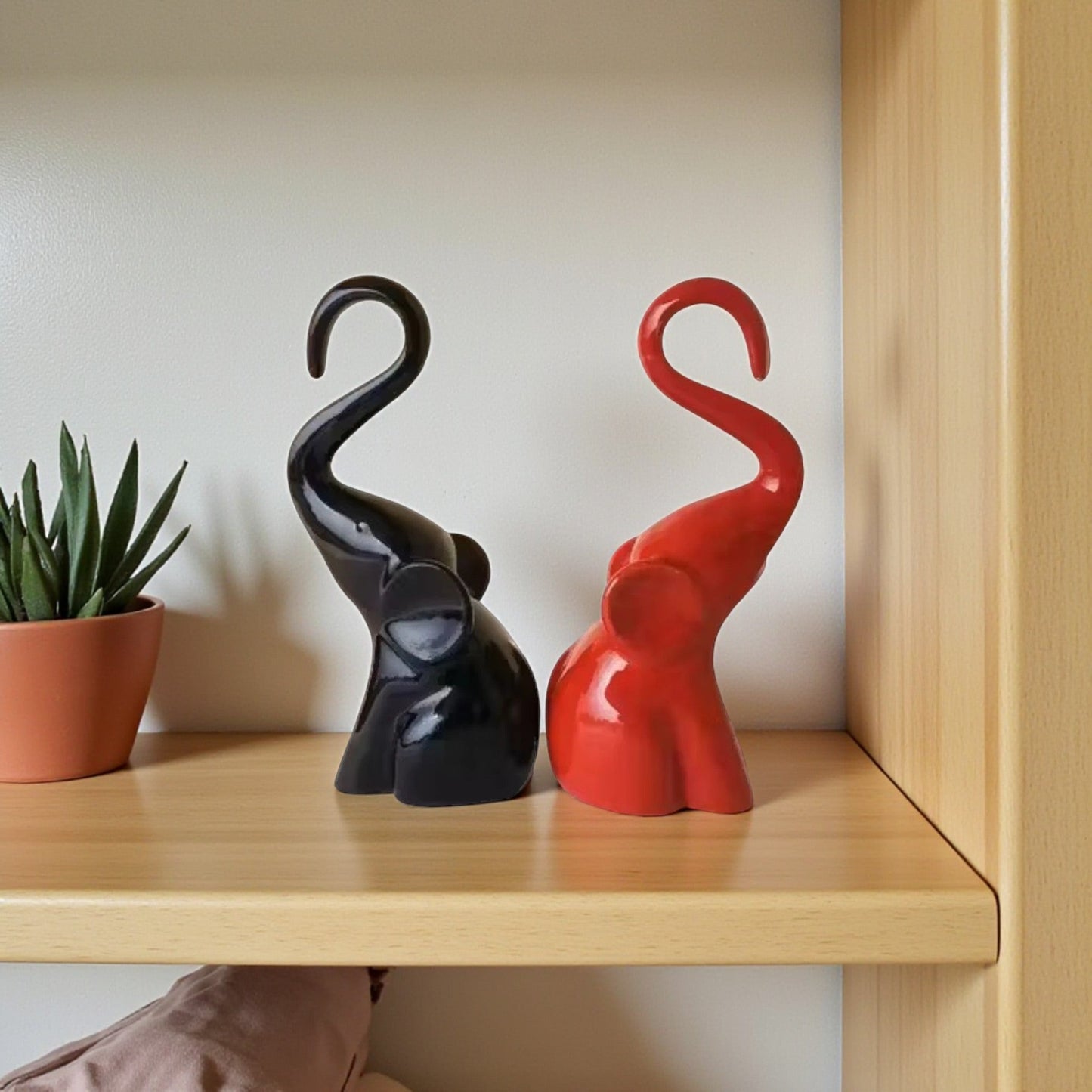 Handcrafted Ceramic Elephant Pair Figurines - Chinimitti