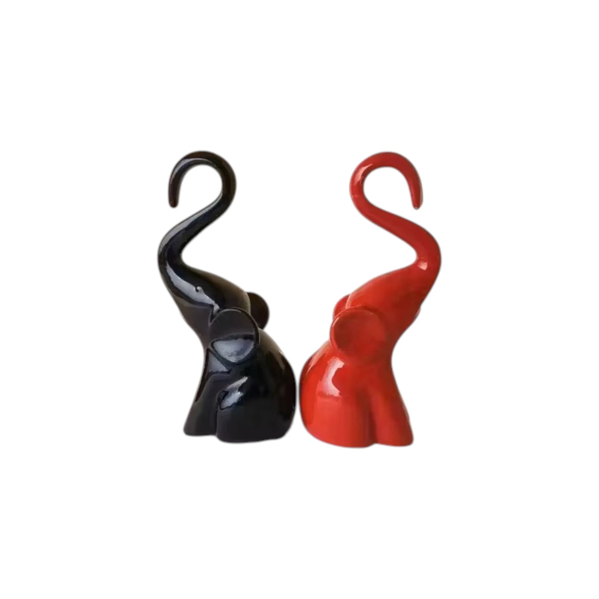 Handcrafted Ceramic Elephant Pair Figurines - Chinimitti