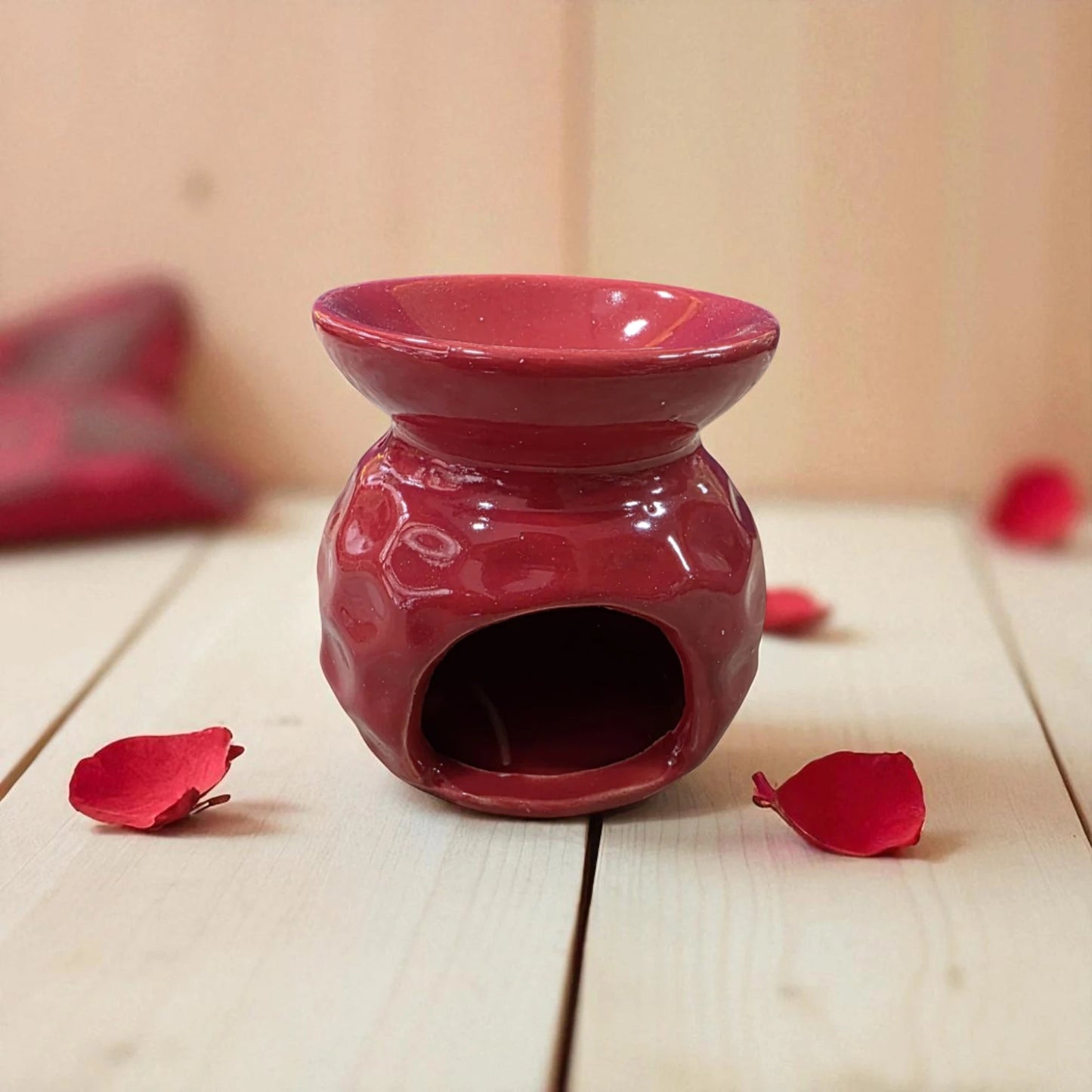 Handcrafted Red Ceramic Aroma Diffuser – Honeycomb Design - Chinimitti