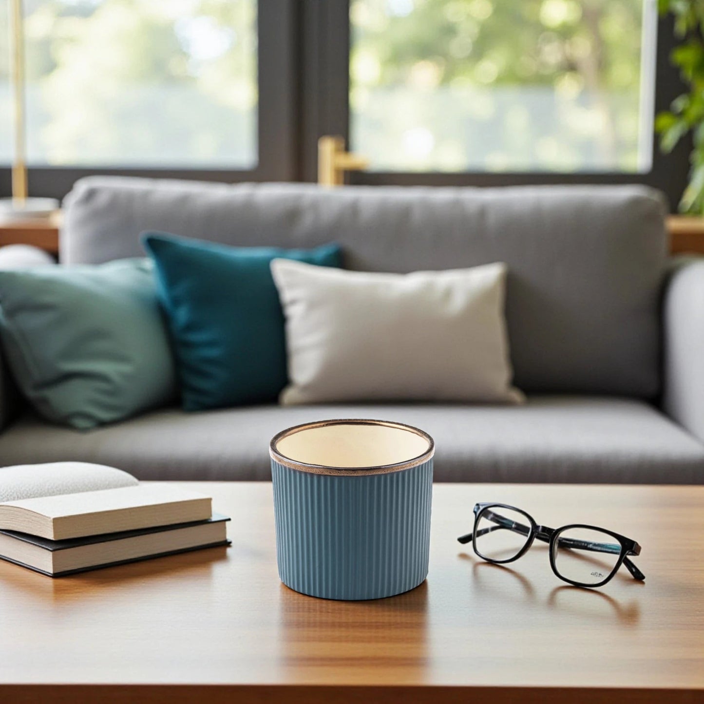 Handcrafted Teal Green Matte Ceramic Planter - Chinimitti