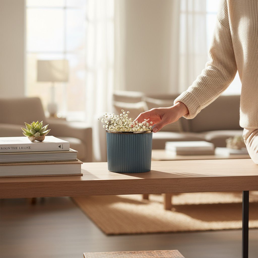 Handcrafted Teal Green Matte Ceramic Planter - Chinimitti